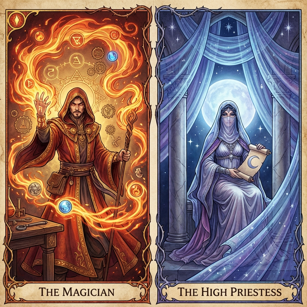 The Magician and High Priestess